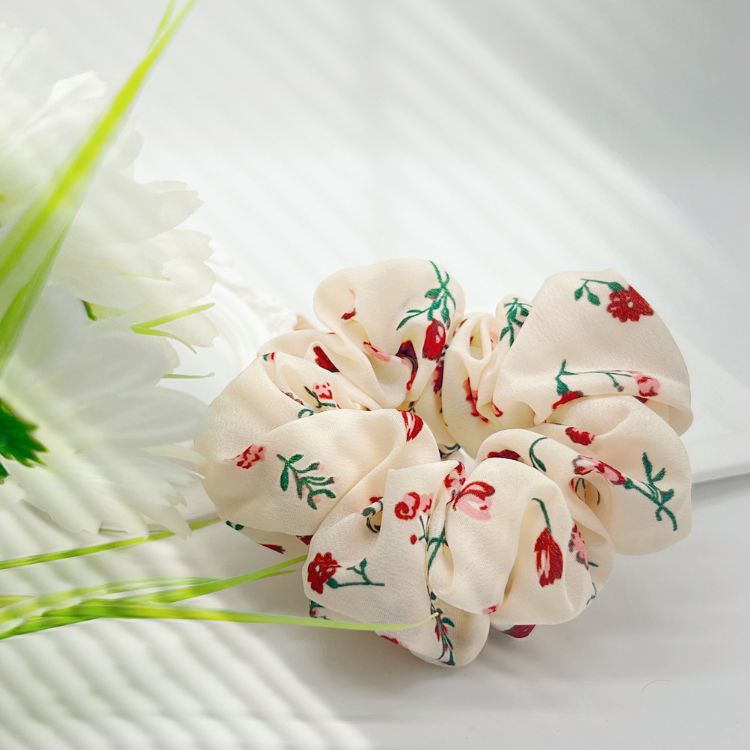 Vintage Flower Scrunchie