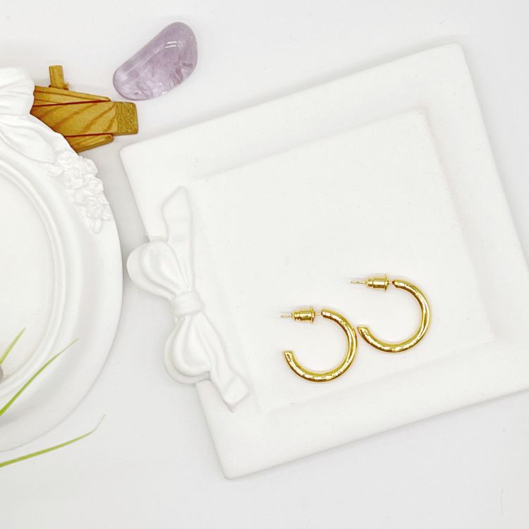 24k Gold Plated Gold Hoop Earrings