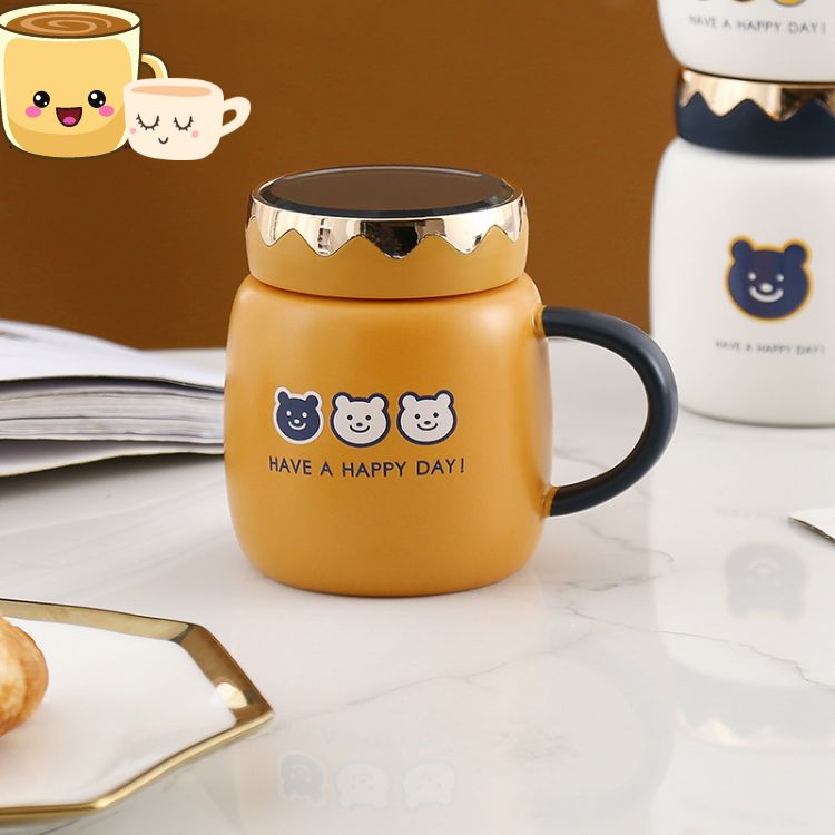 Cute Bear Coffee Mug With Lid