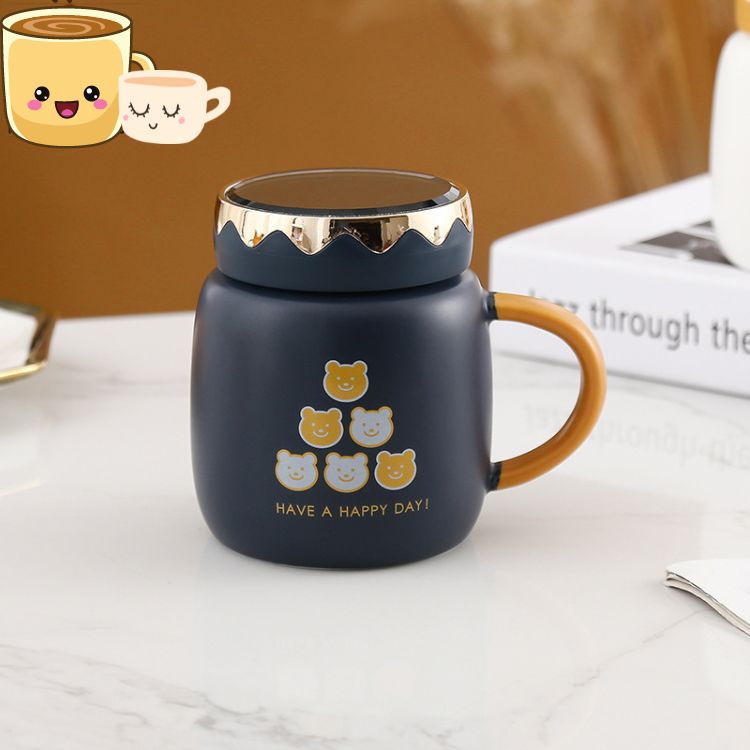Cute Bear Coffee Mug With Lid